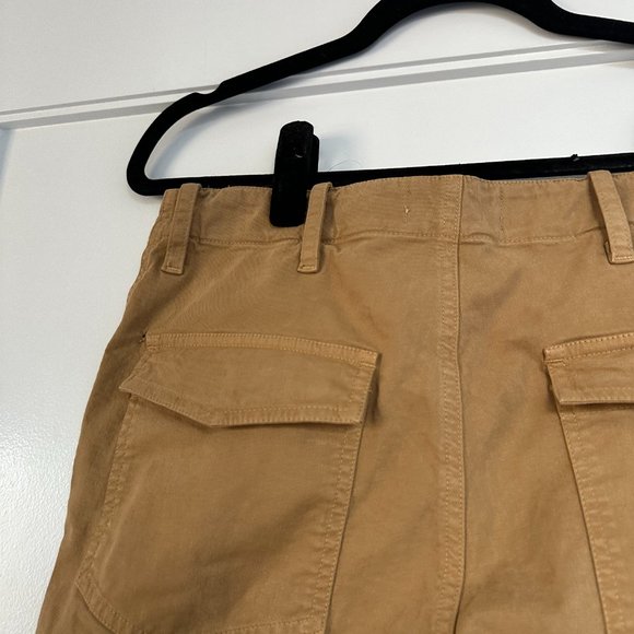 NWT Nili Lotan Jenna Cropped Pants Raw Hem Flap Black Pockets Sz 2 Camel - Picture 6 of 6
